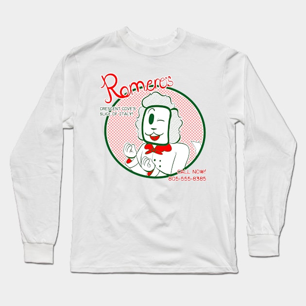 Romero's Pizzeria Long Sleeve T-Shirt by Crescent Cove